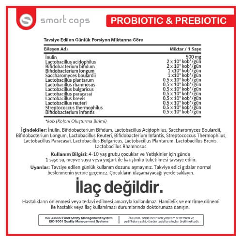 Smart Caps Probiyotik & Prebiyotik 30 Saşe