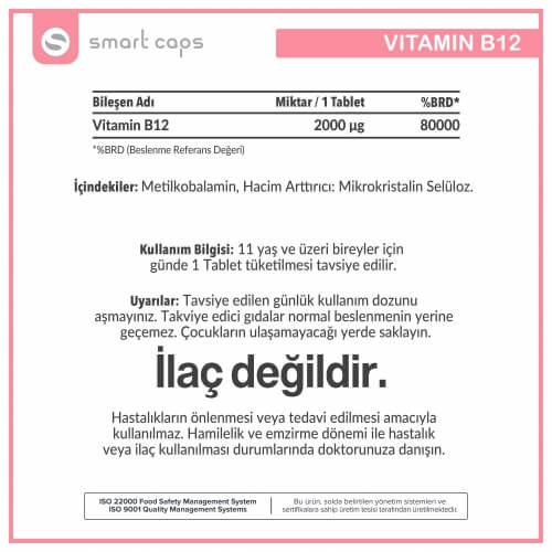 Smart Caps Vitamin B12 60 Tablet