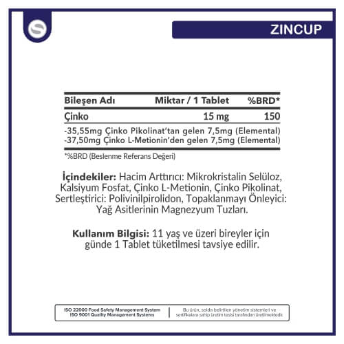 Smart Caps Zincup Çinko 60 Tablet