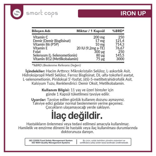 Smart Caps Ironup Demir 60 Kapsül
