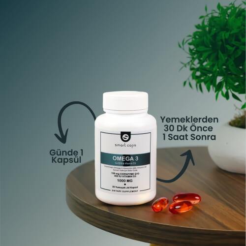 Smart Caps Omega 3 Koenzim Q10 & Vitamin D3 30 Softjel