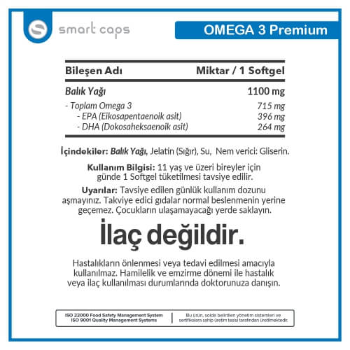 Smartcaps Omega 3 Premium 50 Softgel