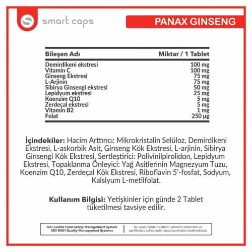 Smart Caps Panax Ginseng  60 Tablet