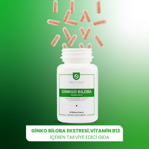 Smart Caps Ginkgo Biloba + B12 60 Kapsül