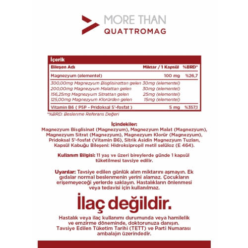 More Than Quattromag Magnezyum Kompleks 60 Kapsül