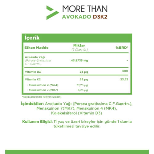 More Than Avokado D3K2 20 ml Damla
