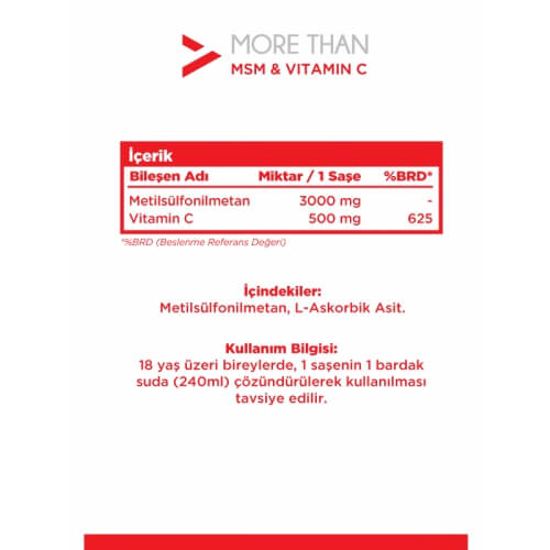More Than Msm & Vitamin C 30 Saşe