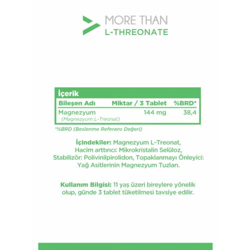 More Than Magnezyum L-Threonate 90 Tablet